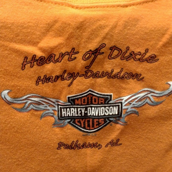 Harley Davidson Motorcycle women's size M orange T-shirt short sleeve - Picture 8 of 9